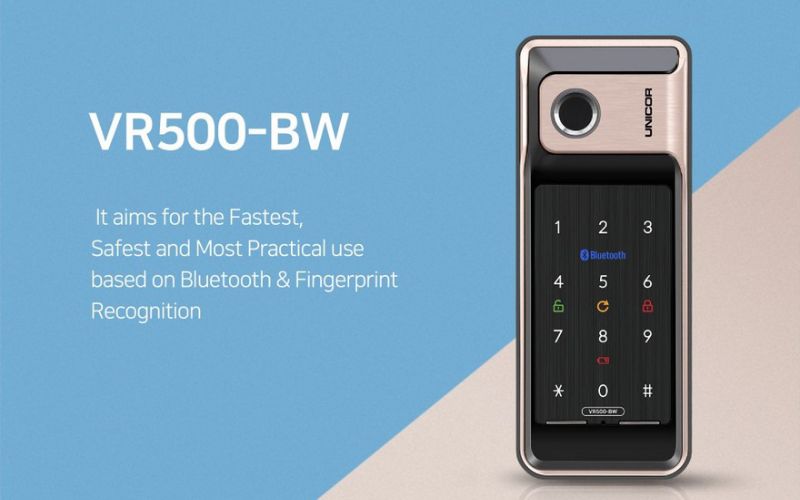 Khóa cửa nhôm vân tay Unicor R500 BW