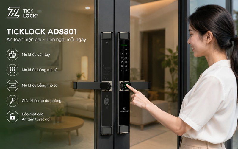 Khóa cửa vân tay TICKLOCK AD8801